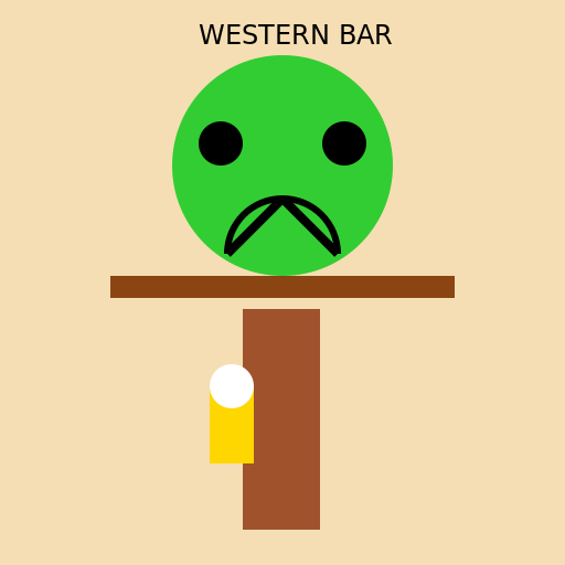 Realistic Alien sitting at a Western bar drinking an IPA beer - DrawGPT
