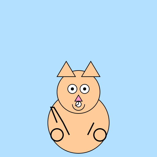 Cat flying while checking his watch - DrawGPT