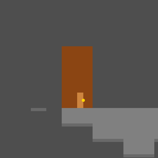 An old stair in dim light with open door - DrawGPT