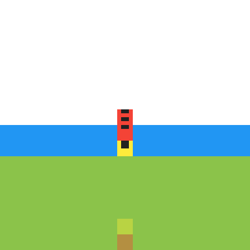 Man standing on a river bank with a backpack - DrawGPT