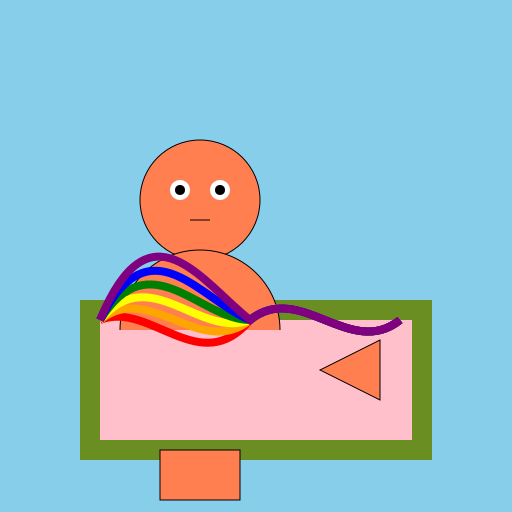 Rainbow Dash Laying on Bed - DrawGPT