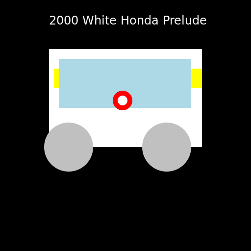 2000 White Honda Prelude - DrawGPT