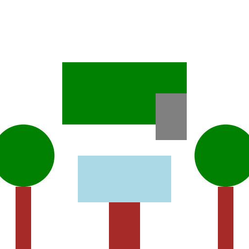 Small House with Green Roof and Surrounding Landscape - DrawGPT