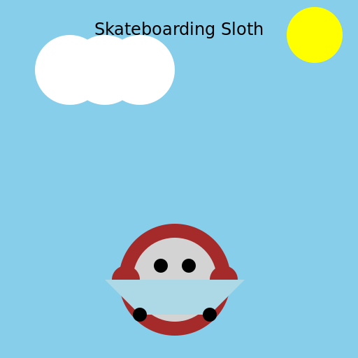 Skateboarding Sloth - DrawGPT