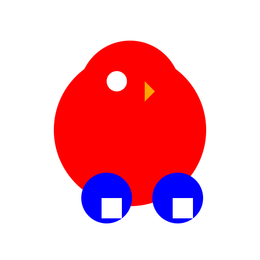 Red Bird with Blue Boots - DrawGPT