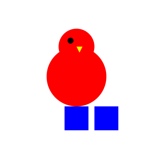 Red Bird with Blue Boots - DrawGPT