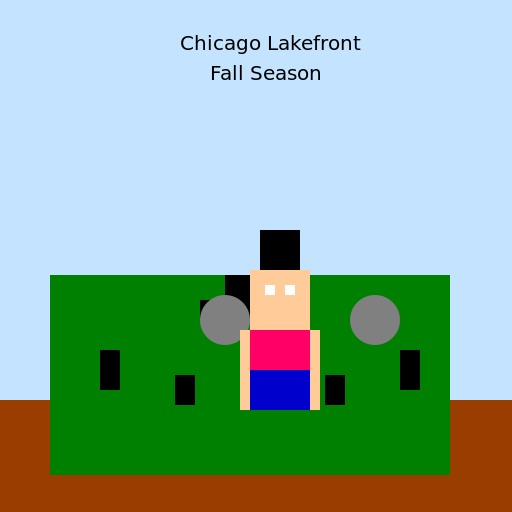 Black Girl Riding Bike on Chicago Lakefront in Fall Season - DrawGPT