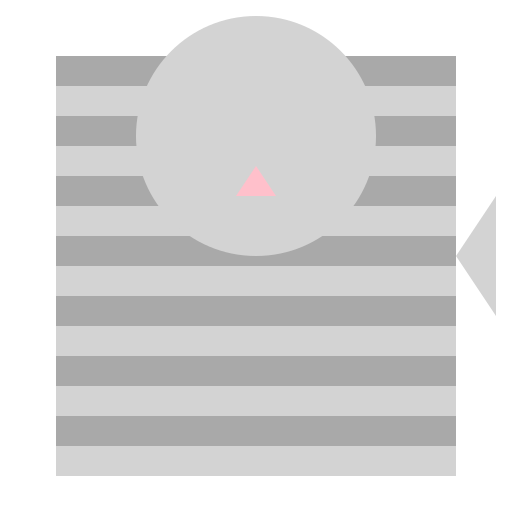 Round cat with alternating horizontal dark gray and light gray strips - DrawGPT