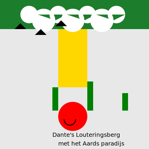 Dante's Louteringsberg with the top covered with the Earthly Paradise - DrawGPT