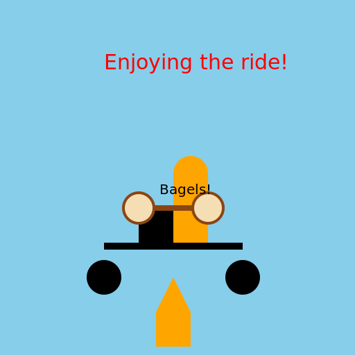 Man Riding a Bike Eating Bagels - DrawGPT