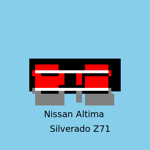 Realistic 2010 Nissan Altima racing 2011 silverado z71 - DrawGPT