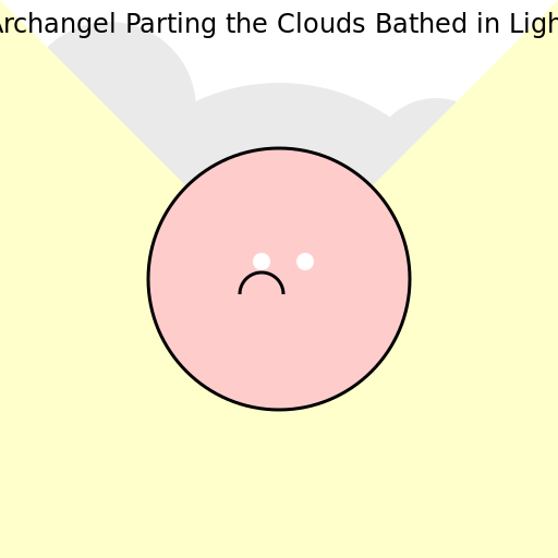 Archangel Parting the Clouds Bathed in Light - DrawGPT