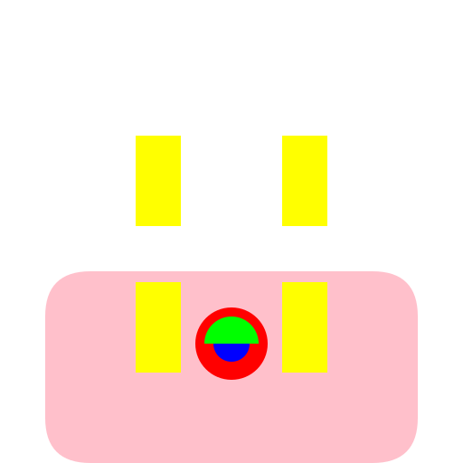 Cartoon Bouncy Castle with Four Turrets - DrawGPT