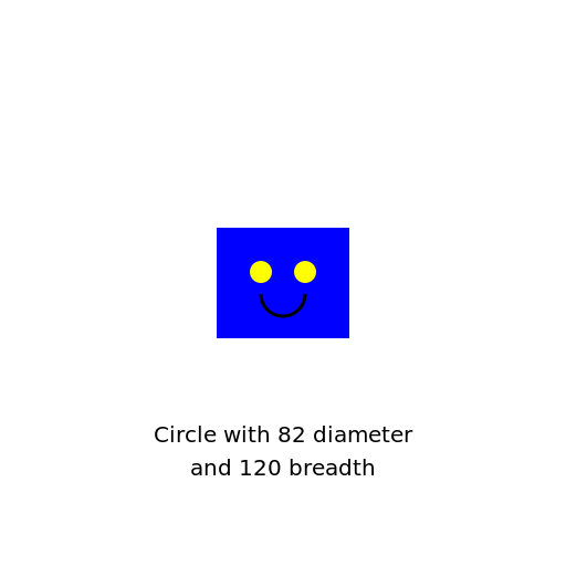 Circle with 82 diameter and 120 breadth - DrawGPT