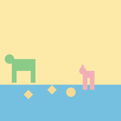 Dino and Bunny Collecting Shells on the Beach - DrawGPT