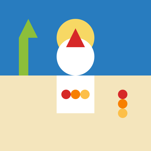 Albert Einstein Painting a Beach Scene with Christmas Decorations - DrawGPT