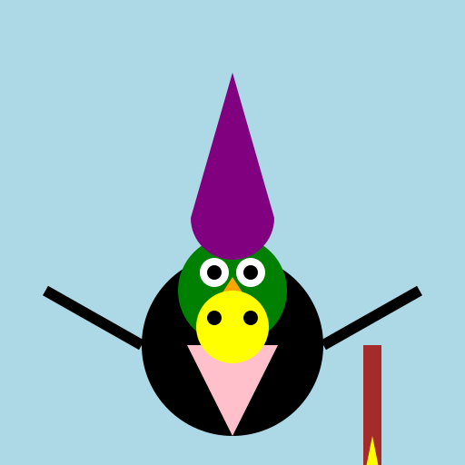 Witch with Fluorescent Vest Happy - DrawGPT