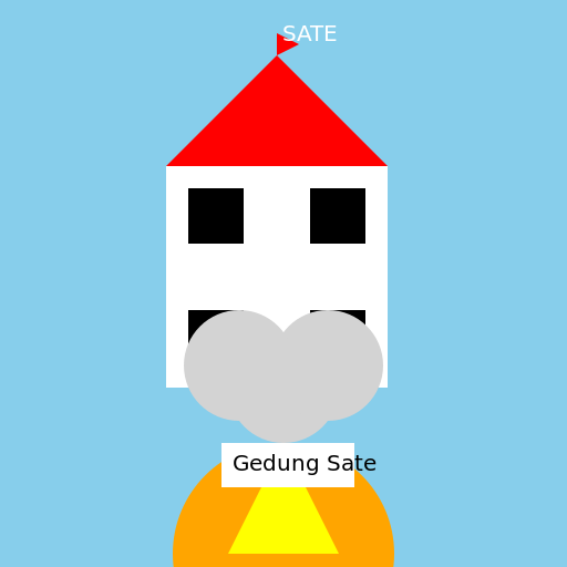 Historoman Gedung Sate Bandung - Lautan Api - DrawGPT