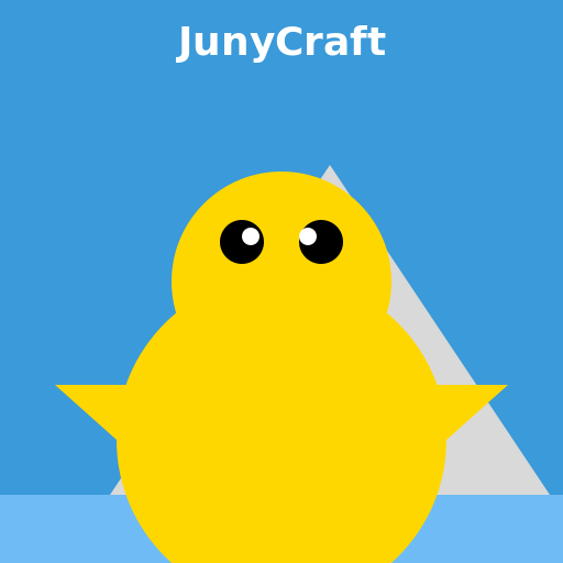 JunyCraft Logo - A Minecraft-inspired logo featuring Juny from JunyTony - DrawGPT