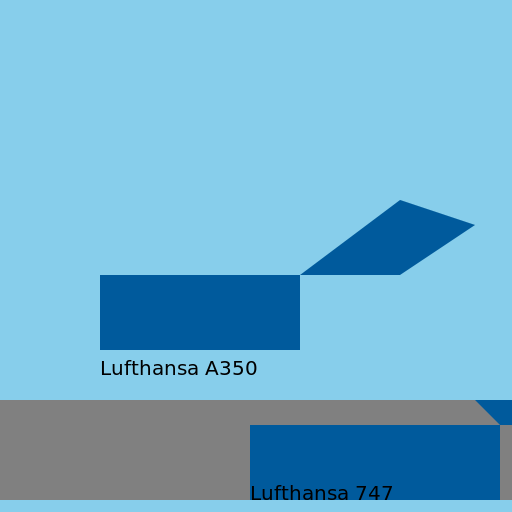 Lufthansa A350 Taking Off and Lufthansa 747 Landing - DrawGPT