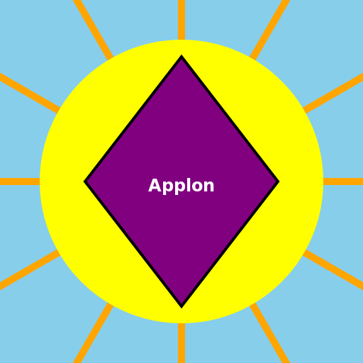 Applon, the Sun God with a Graphic Mold, Emerging from the Sky - DrawGPT