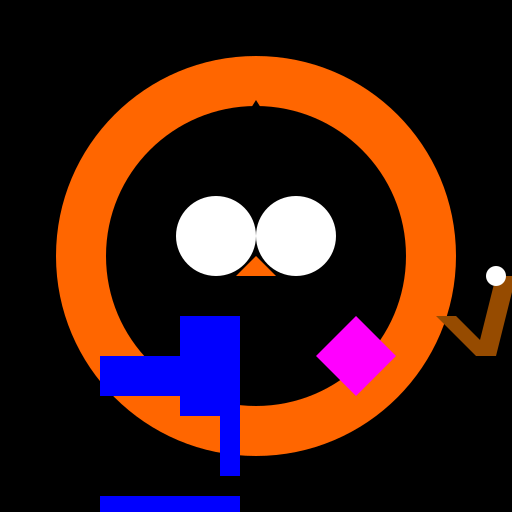 Jack-o-lantern Witch holding a wrench and a cake flying a broom - DrawGPT