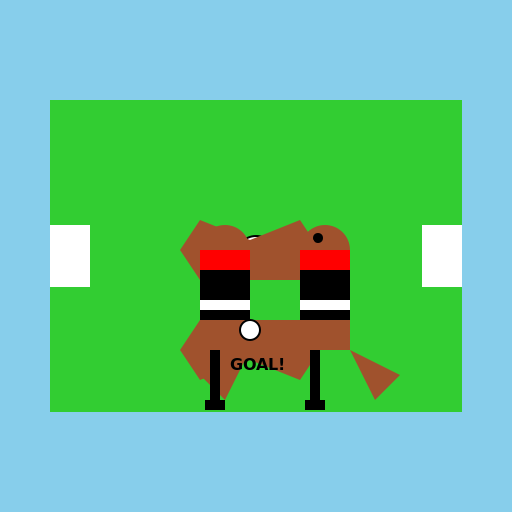 Two horses playing soccer - DrawGPT