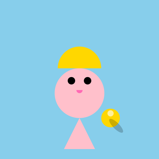 Cute Girl Playing with Ball - DrawGPT