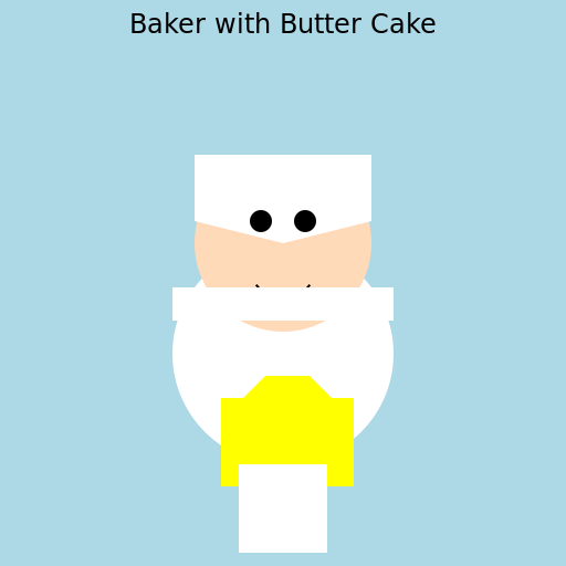 Baker with Butter Cake - DrawGPT