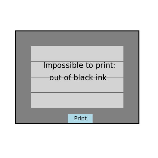 Impossible to print: out of black ink - DrawGPT