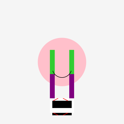 Beautiful Teenager with Lime Green and Purple Dreads in White Air Jordans - DrawGPT