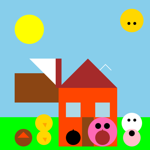 Peaceful Farm with Ship and House - DrawGPT