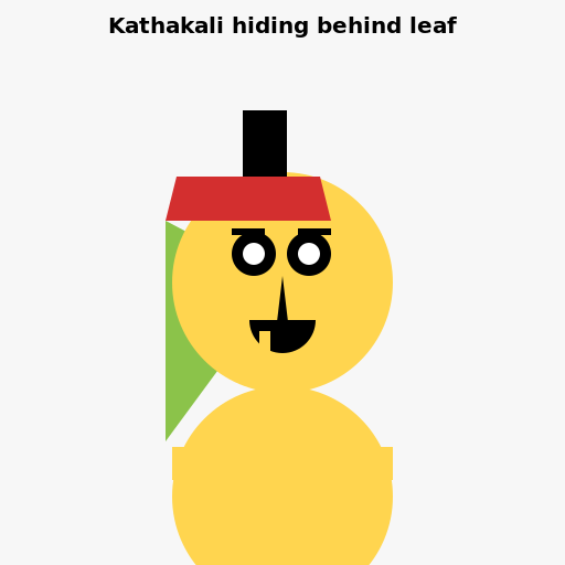 Kathakali hiding behind leaf - DrawGPT