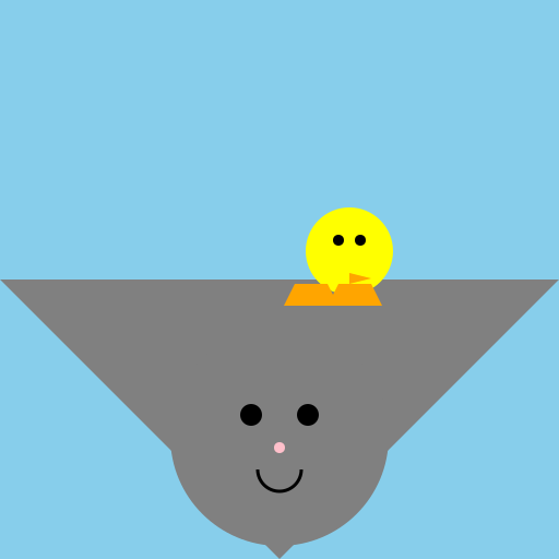 Cat with Chicken in a Mount - DrawGPT