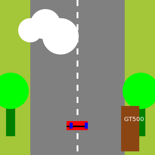 1968 Mustang GT500 on a Country Road - DrawGPT