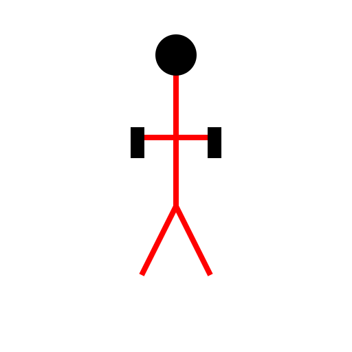 Red Stick Figure with Firearms - DrawGPT