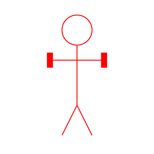 Red Stick Figure with Firearms - DrawGPT