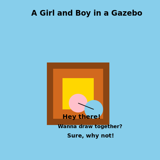 A Girl and Boy in a Gazebo - DrawGPT