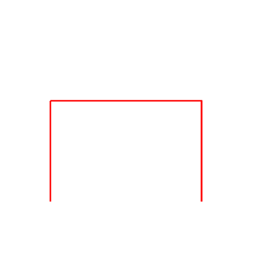 Glowing Red Pillars Under a House Wireframe - DrawGPT