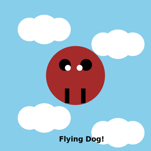 A Dog Flying in the Sky - DrawGPT