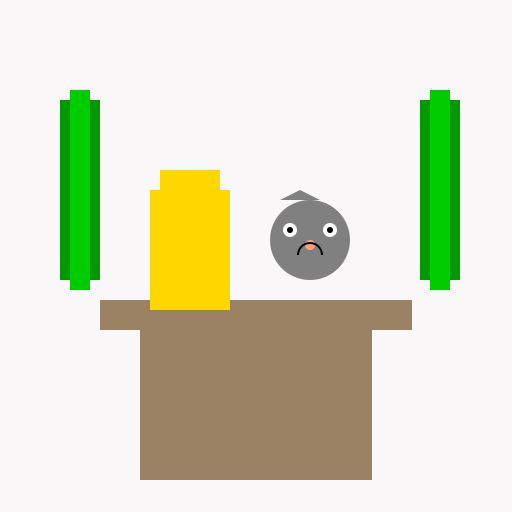 Blond Woman at a Desk with Plants and a Grey Cat on her Lap - DrawGPT