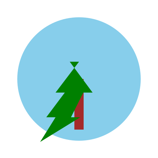 Circle with Palm Tree in the Middle - DrawGPT