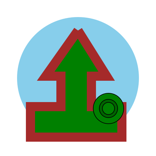 Circle with Palm Tree and Money Drawing - DrawGPT