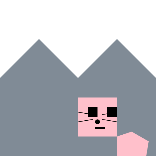Siberian Cat near Lake Peyto in Mondriaan's Style - DrawGPT