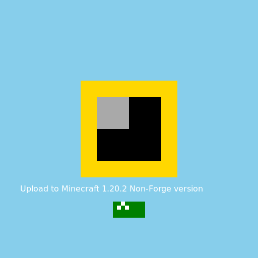 Lucky Block (Minecraft) with upload to Minecraft 1.20.2 Non-Forge version button and a cursor is on the button - DrawGPT