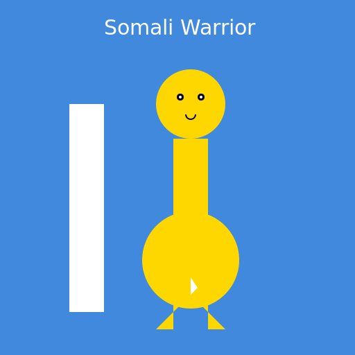 Somali Warrior with Flag - DrawGPT