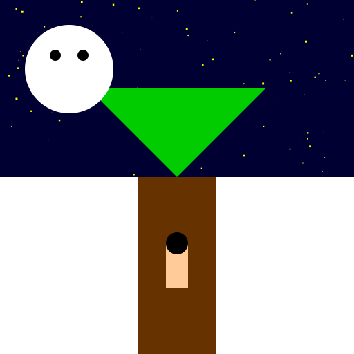 A Boy Sitting Alone at Night Under a Tree - DrawGPT