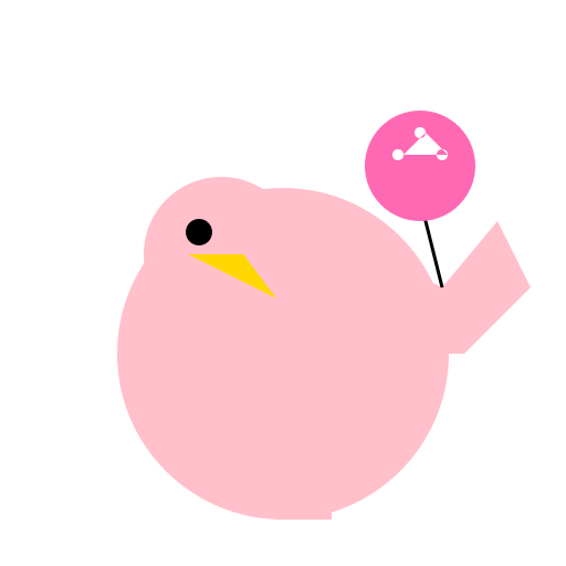 Flamingo holding a balloon - DrawGPT