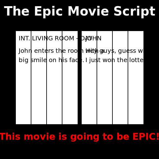The Epic Movie Script - DrawGPT