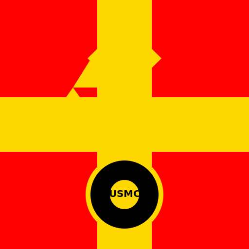 Red Shield with Gold Cross and Symbols - DrawGPT